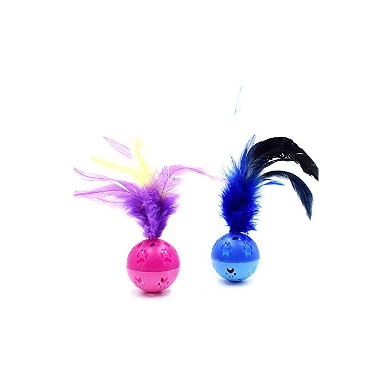 Worbee Cat Balls Interactive Cat Toy Cat Feather Balls with