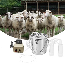 3L Goat Milking Machine,Suction Speed Adjustable Electric Milker for Goats, Portable Automatic Breast Pump with 2 Teat Cups
