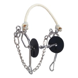 Reinsman Josey Long Shank Combination Bit for Horse - 3-Piece Twisted Wire with Dogbone - Rope Nose - 5" Mouth - Stage E