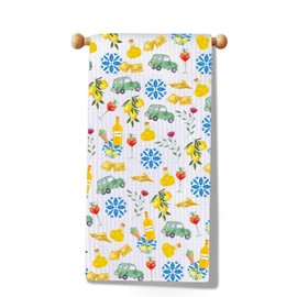 MYSOMY Italian Amalfi Coast Kitchen Towel, Amalfi Coast, Gift, Italy Souvenir, Gift, Positano Lemon Towel (Lemon Towel)