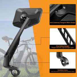CLHMILY&Z Stainless Steel Lens Handlebar Bike Mirror Wider Angle Rotatable E-Bike Mountain Bike Mirror,Universal Rearview Mirrors,Safe Rearview Mirror, Bicycle Mirror, Cycle Mirror, Left