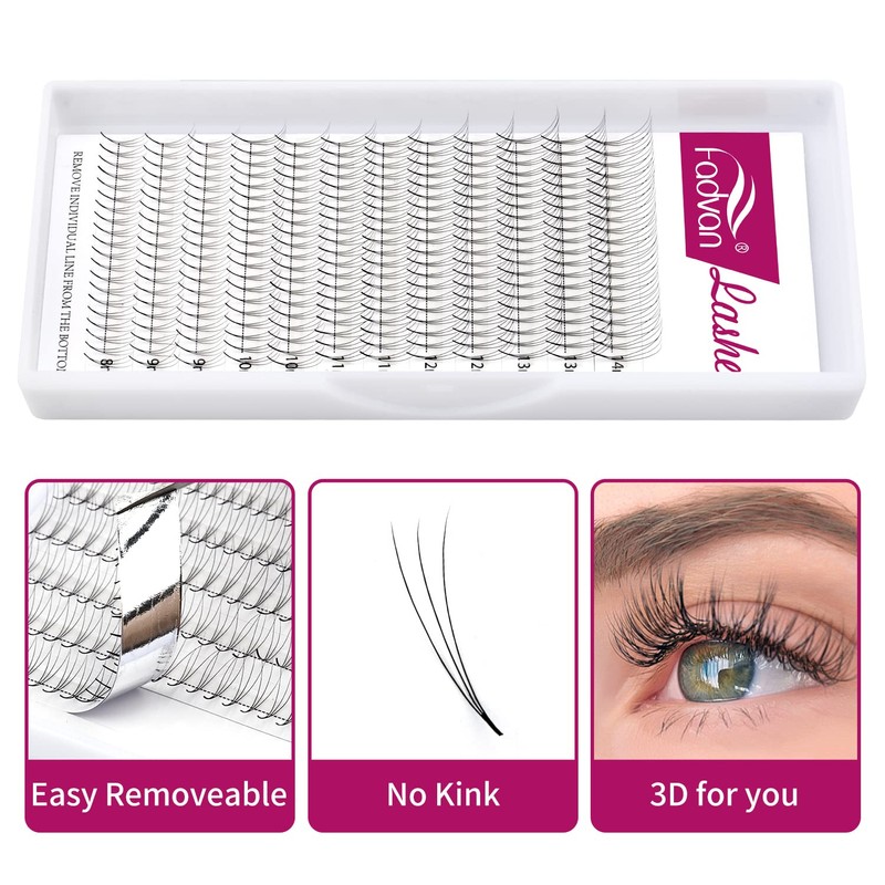 Fadlash (5D-0.07-D-(8-14) Volume Eyelashes Pre-Fanned 5D Pre-Made Russian Eyelash Extension
