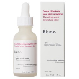 Serum Antiedad | Con Ácido Hialurónico, Péptidos y Regaliz | Minimiza Arrugas, Líneas de Expresión y Manchas | Fórmula Vegana y Regeneradora para Pieles Maduras | Biune. | 30 ml