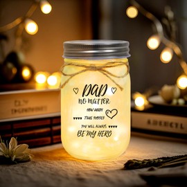 TaoQ C Mason Jar for Dad, Mason Jar Night Light for Dad, Father's Day Decorative Jar Home Night Gift for Father from Daughter Son