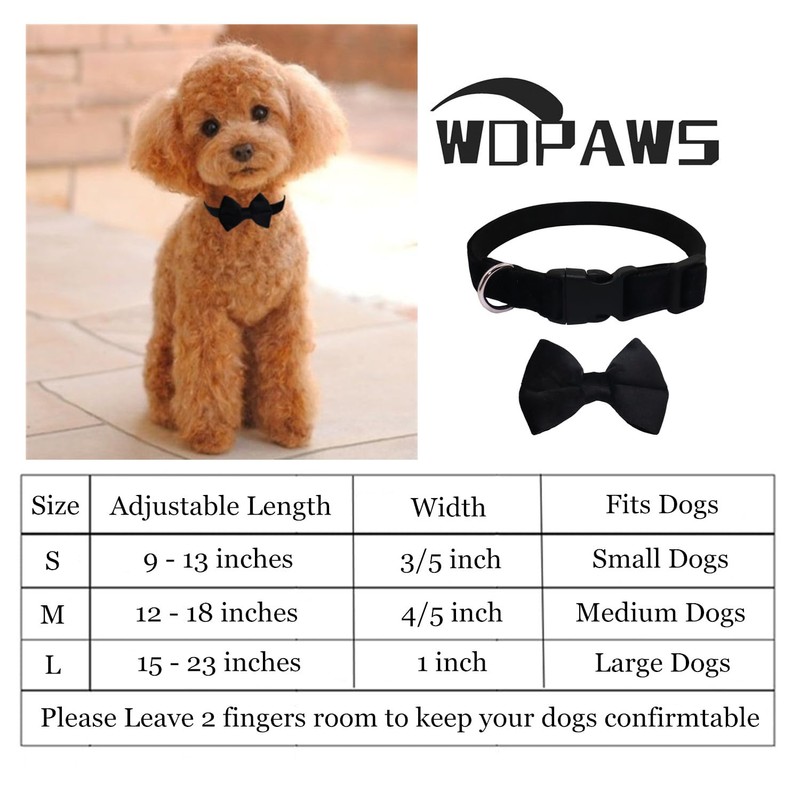 WDPAWS Dog Collar with Bowtie Soft Velvet Material with Quick