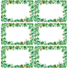 Wonmon 180 PCS St. Patrick's Day Name Stickers, Shamrock Clover Name Tags Stickers Gift Tags Labels for St. Patrick's Day Irish Holiday Presents Clothes Classroom Organizing Jar, 2x3 Inch