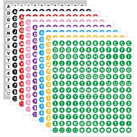 1/2 inch Colorful Alphabet Letter Stickers Small,8 Sheets 1344 Pieces,Self Adhesive Vinyl Round Letter Labels Decal for Scrapbooking Crafting DIY Crafts
