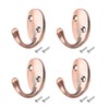 uxcell 4 Pcs Wall Mounted Hook Robe Hooks Single Coat
