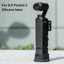 Black Silicone Non-Slip Desktop Mount Compatible for DJI Osmo Pocket 3, Silicone Base Gimbal Adapter Stabilizer with a Portable Charging Opening, Support for Osmo Pocket 3 Action Camera Accessories