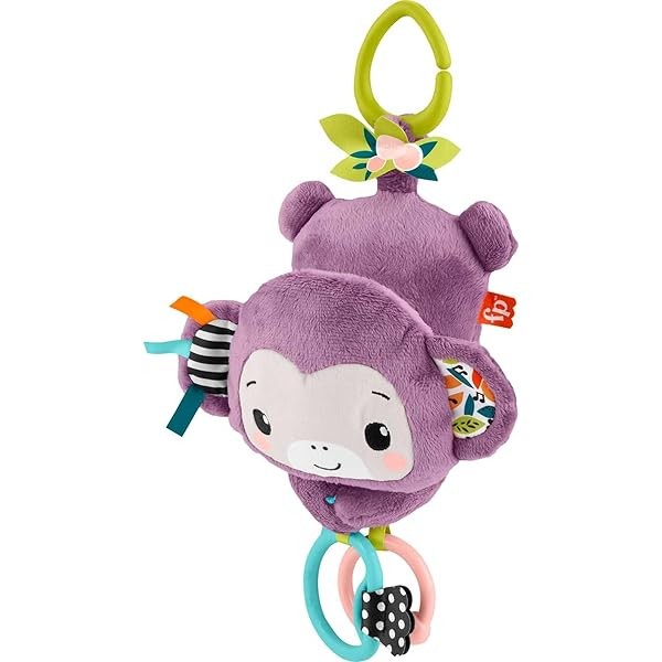 Fisher-Price Baby Stroller Toy Sing & Go Purple Monkey Musical
