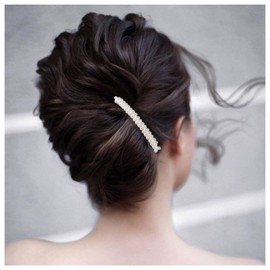 Dervivea French Pearl Hair Comb Pin Bridal Pearl Hair Combs Vintage Pearl Side Comb Hairpiece Wedding Pearl Hair Comb Decorative Hair Accessories for Women and Girls Headpiece