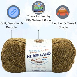 Lion Brand Heartland Joshua Tree 136-174 (3-Skeins - Same Dye Lot) Worsted Medium #4 Acrylic Yarn for Crocheting and Knitting with Project Bag