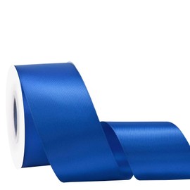 Yamkim Double Faced Polyester Royal Blue Satin Ribbon 2 Inch 25 Yards Fabric Ribbons for Gift Wrapping Invitations Wedding Flower Bouquet and Sewing