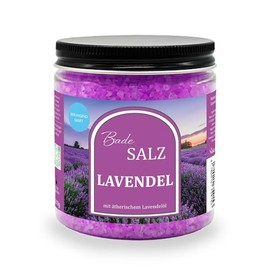 Nakobe Lavender Bath Salt - 300 g Handmade Maris Sal with Essential Lavender Oil