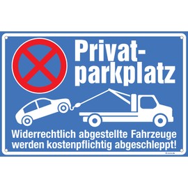 immi Private Parking Sign (Blue) with Holes for Attaching, Large Lettering, 30 x 20 cm, Pack of 1