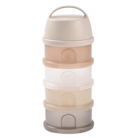 BÉABA, Stackable Powdered Milk Dispenser, 100% Airtight, 4 Compartments, Made in France, Large Capacity, Evolving Use, Easy to Carry, Translucent Clay