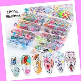 10pcs 20x4cm Chrysanthemum Daisy Glory Flower Nail Foil Transfer Sticker Xk200640 for Nails Design Nail Art Stickers Decals Supplies Manicure Tips Sticker Colorful for Nail Decorations