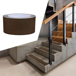 ONTWIE 2 Inch X 30 Foot Non Slip Safety Grip Tape for Stairs Steps Non Skid Tread High Traction Friction/Strong Grip Abrasive Adhesive Hazard Caution Tape- Brown (2" Width, Brown)