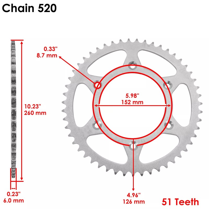 Caltric Red Drive Chain And Sprocket Kit for Honda CRF250R