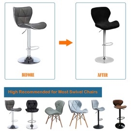 Bifaunvogel 2 Pack Counter Height Bar Chairs Cover Velvet Swivel Bar Stools Slipcovers Stretchable Swivel Barstools Chair Covers with Back for Bar Home Kitchen Cafe Black