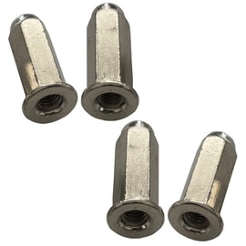 S-NET M6 General Purpose External Hex Flange Nut Muffler Long Nickel Plated Bag Nut Width 0.5 inch (13.7 mm) Length 1.3 inches (32 mm) SN-315-FN 8 pcs