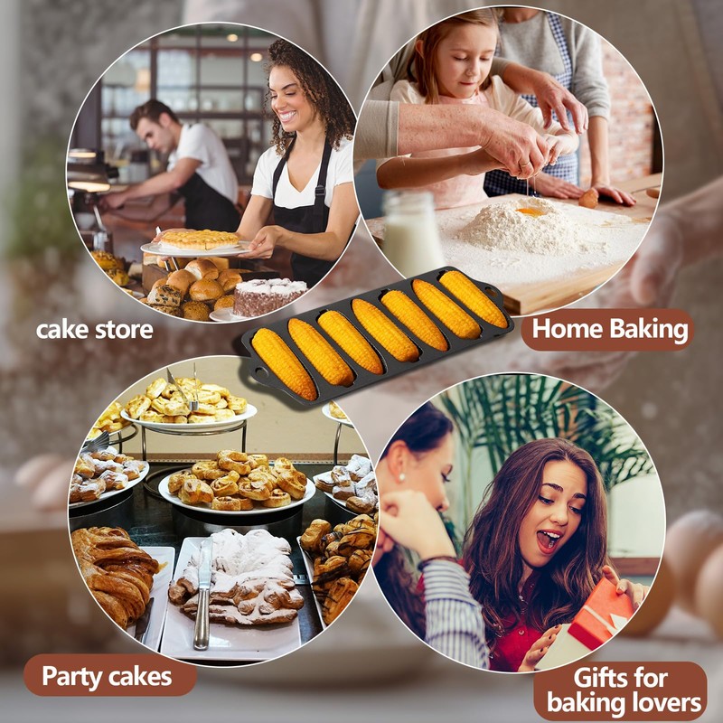Reallnaive 1 Pc Cast Iron Corn stick Pan Corn Bread