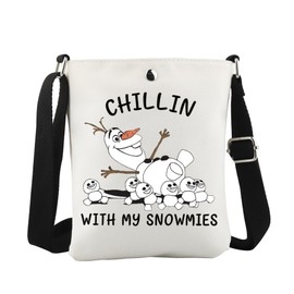 JTOUK Chillin with My Snowmies Crossbody Bag Snowman Olaf Lover Gift Olaf Samantha Gift Snowmies Gift Cartoon Fans Gift (Chillin CB EU)