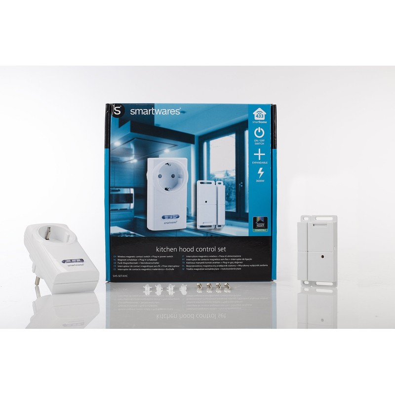 Smartware radio-controlled exhaust control with a magnetic window contact and
