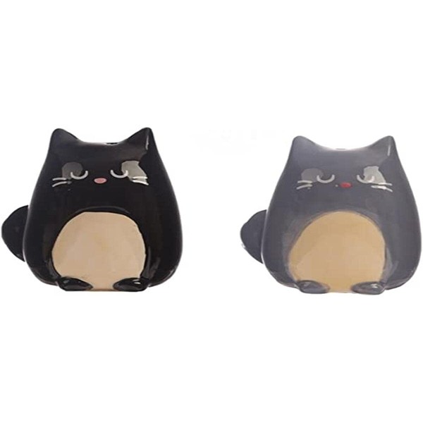 Puckator Salt and Pepper Set Cat, Black/Grey, ceramic, Multi, Height 7cm Width 5cm Depth 5cm