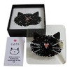 JULES Pair of Handcrafted Glass Coasters Featuring A Black Cat