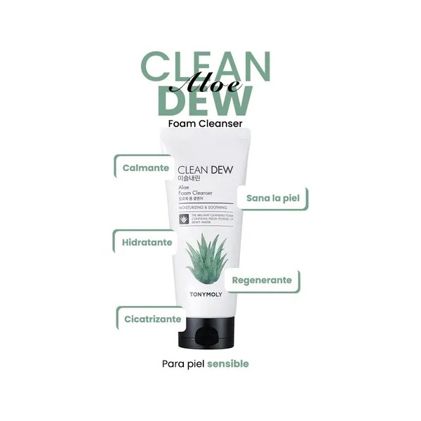 TONYMOLY Clean Dew Espuma Limpiadora de Aloe | 180 ml