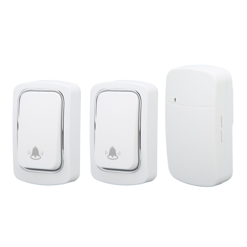 Self Powered Doorbell Set 2 Transmitter Long Range 38 Ringtones