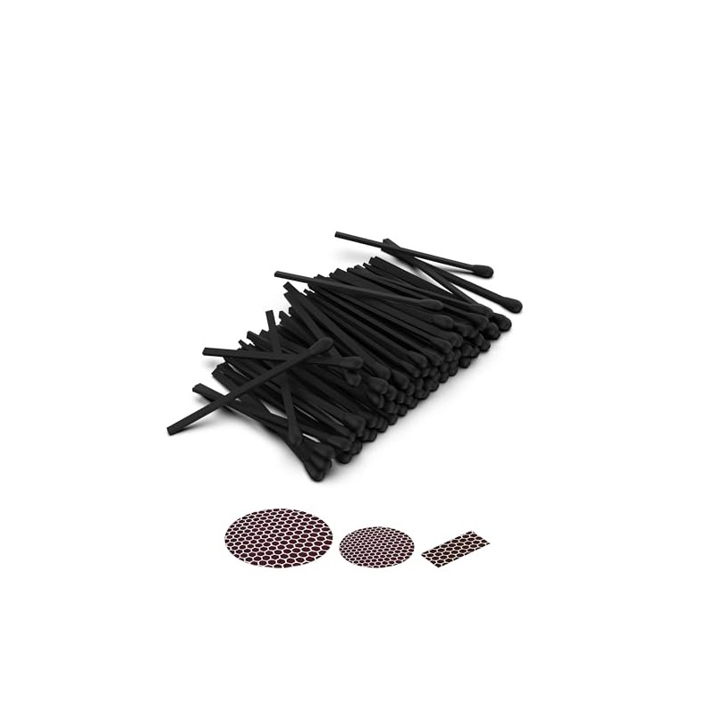 ZIKANI 3" Decorative Black Stic Black Tip Matches (100 Count,