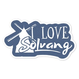 Die Cut Sticker Solvang, California, I Love Solvang, Sentiment, Contour Vinyl Sticker 1 to 3 inches (Waterproof Decal for Cars, Water Bottles, Laptops, Coolers), Small