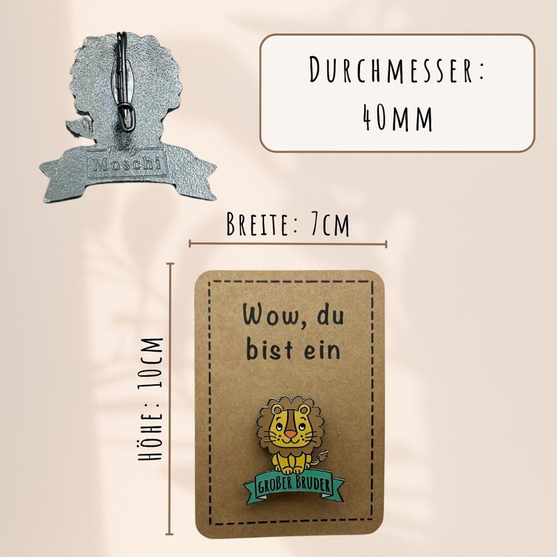 Big Brother Lion Badge | Enamel Pin | with Safety