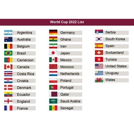 World Soccer Game 2022 Qatar Set of 32 Country Flags - 12x18" Soccer Futbol World Soccer Game Stick Flags Set of All Countries - Stick Flag Set for Display