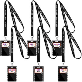 12Pcs Movie Night Hall Pass Lanyards for Classroom, School Passes Set
