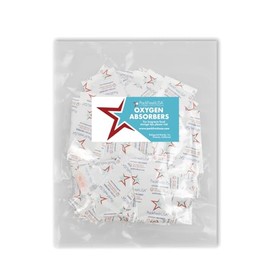 PackFreshUSA: 50 Pack - 300cc Oxygen Absorber Packs - Food Preservation - Long-Term Food Storage Guide Included