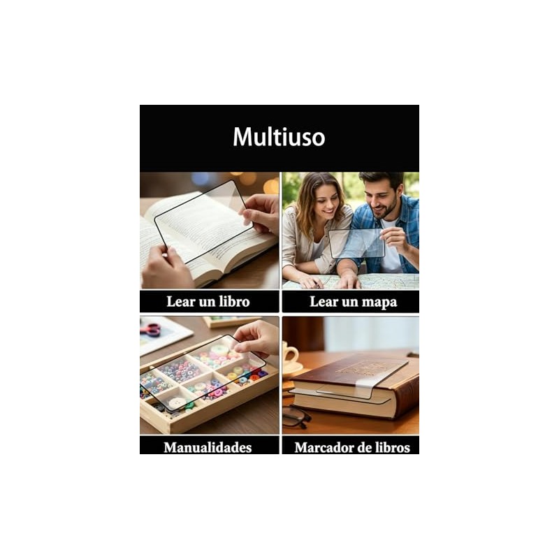 5 Piezas Lupa para Leer, Lupas de Aumento Grande para