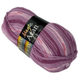 FabFinds Luxury Magic Aran Knitting Wool Yarn Chunky Soft Strong Machine Wash Tumble Dry Red Grey 250g (Pink Multi, 5)