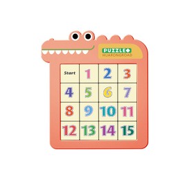 shenhailan Tangram Puzzle for Kid, Slide Puzzle Educational Travel Game Toy for 3-5 Year Old Boys Girls (Number, Red) 99-4