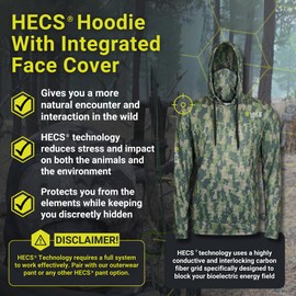 HECS Hunting HECStyle Stealth Screen Hoodie with Face Mask Deer Turkey & Big Game Hunting Accessories & Gear Unisex-XL Green