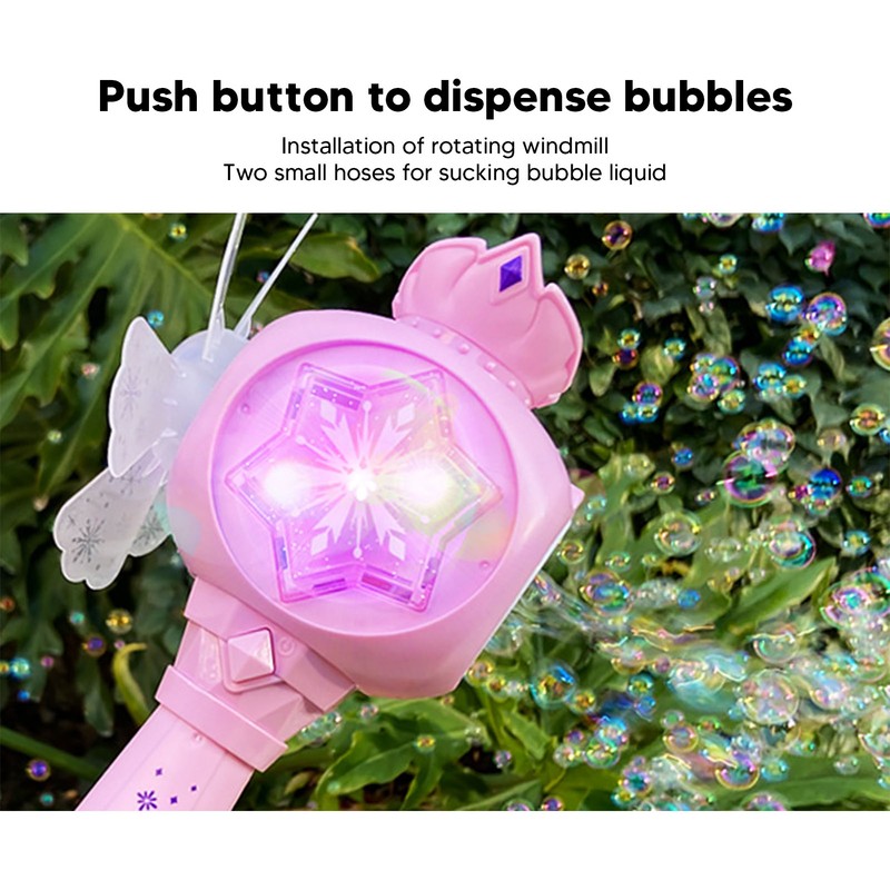 Musical Light Up Bubble Blower Innovative Hexagram Shape Princess Electric