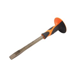 KENDO Chisel Hand - Flat Chisel - Shaft Width 16 mm - Total Length 300 mm - Chisel Hand Guard with Ergonomic Soft Touch 2-Component Handle