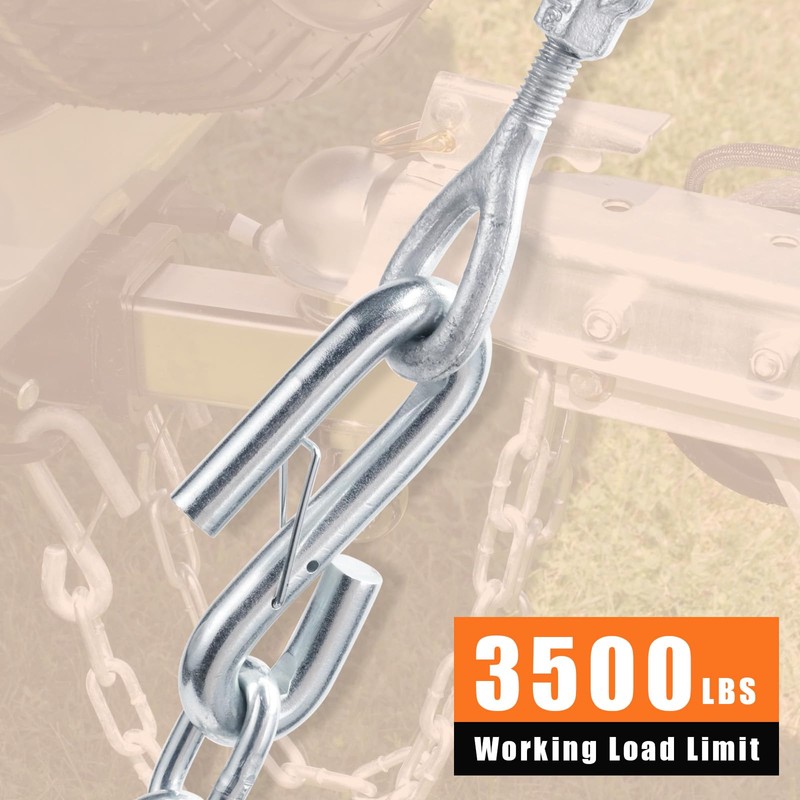AYMMIC 1/4'' x 27''Steel Boat Trailer Safety Chain, G30 Binder