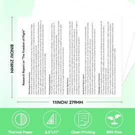 PeriPage US Letter Quick-Dry Single Page Thermal Letter Paper Size 8.5''×11'' 200 Sheets