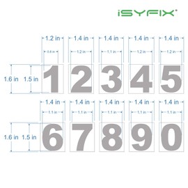 iSYFIX Silver Brushed Vinyl Numbers Stickers – 1.5 Inch Self Adhesive (2 Sets) Premium Decal Die Cut and PreSpaced for Mailbox, Signs, Window, Door, Cars, Trucks, Homes, Businesses, Address
