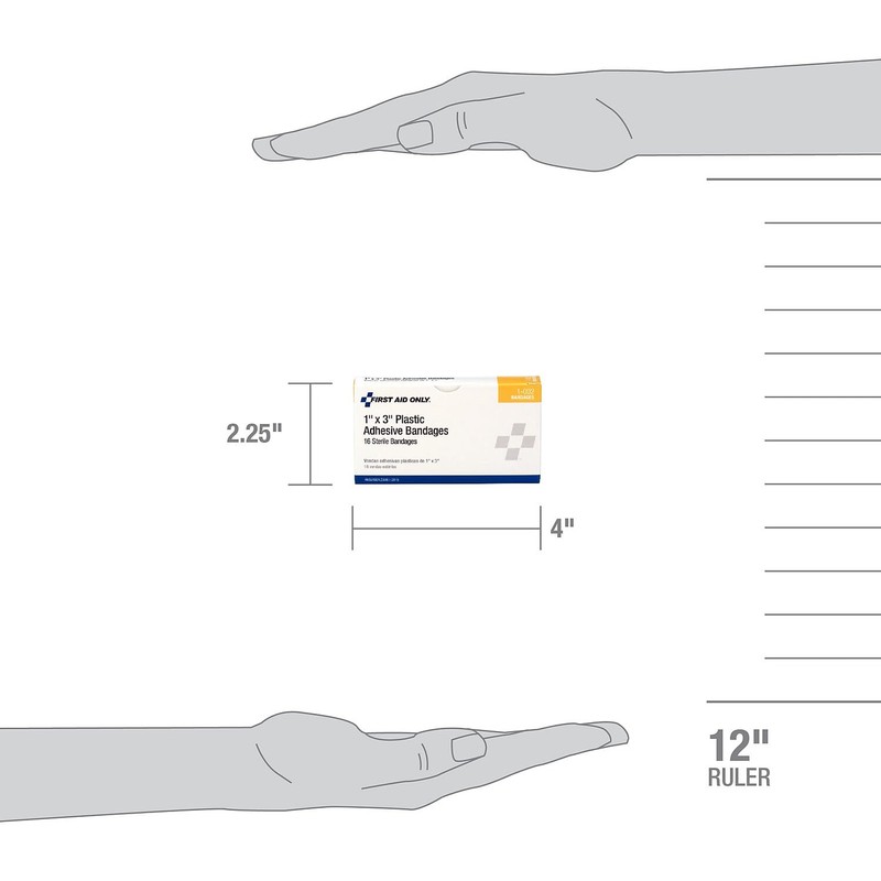 First Aid Only 1-002 1" x 3" Plastic Bandages (Pack