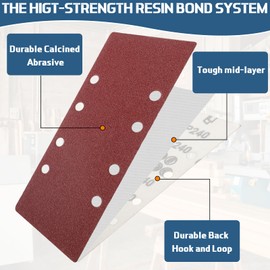 STEBRUAM 30 Pieces Sanding Sheets 93 x 230mm,120 Grits Hook and Loop Sandpaper,Sanding Pads Assorted Fit Sander for Polishing Rust Removal