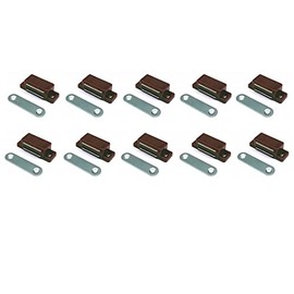 Der-beste-Preis Door Magnet Magnetic Catch Furniture Magnet, Magnetic Closure for Furniture, Catch Push Up Magnet, Pack of 10 (Brown)